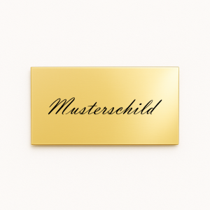 'Haustürschild' aus Aluminium in Gold
