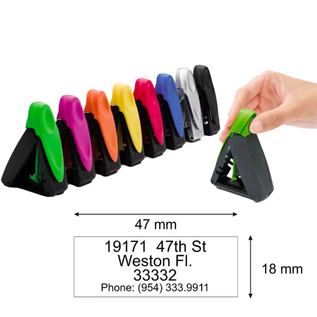 Verschiedene Taschenstempel mit Abdruck